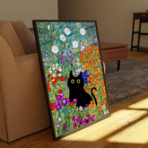 Gustav Klimt Garden Cat Print Canvas Frames Wall Art